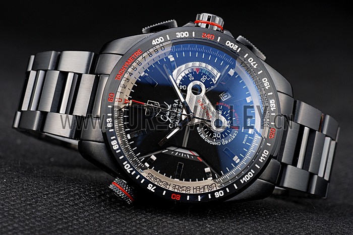 Tag Heuer Carrera Black Stainless Steel Case Black Dial 98243