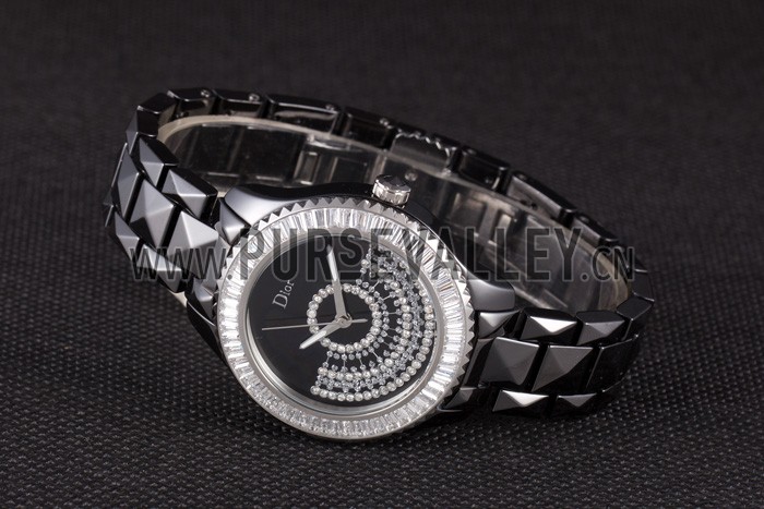 Dior VIII Baguette Cut White Diamonds with Diamond Encrusted Dial cd13 621366
