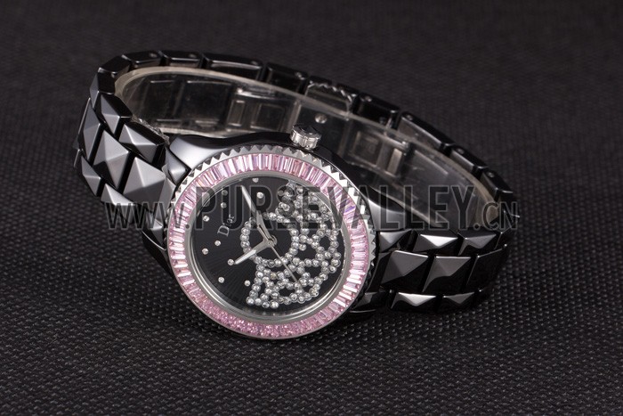Dior VIII Baguette Cut Pink Diamonds with Diamond Encrusted Dial cd14 621367