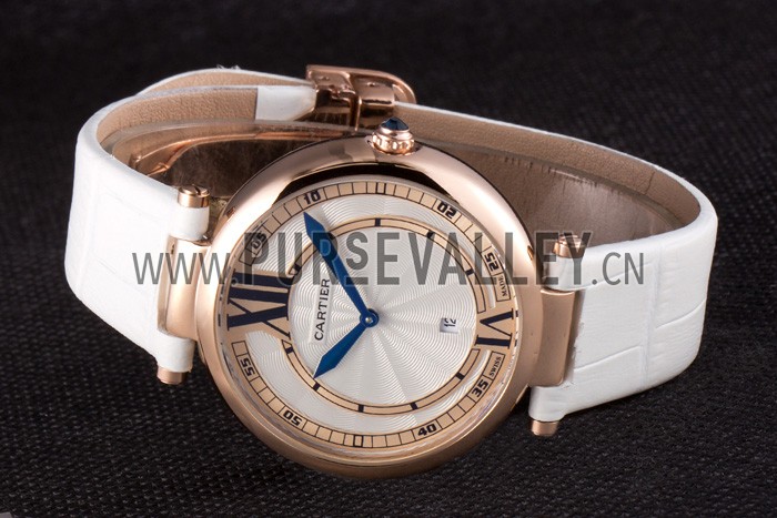 Cartier Ballon Bleu White Leather Strap 621449