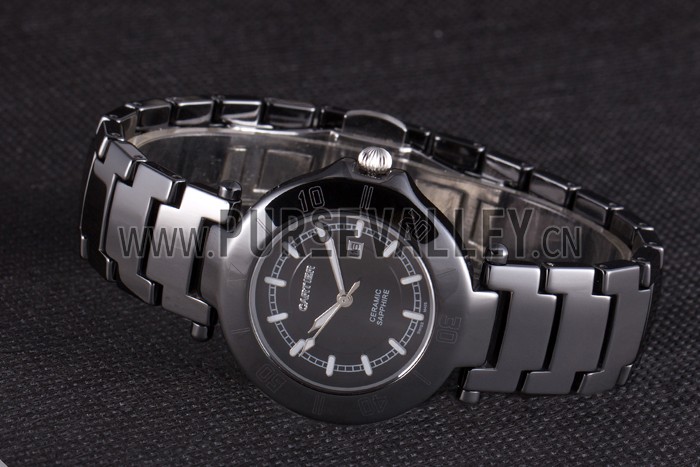 Cartier Pasha 34mm Black Dial Black Ceramic Case Rubber Bracelet