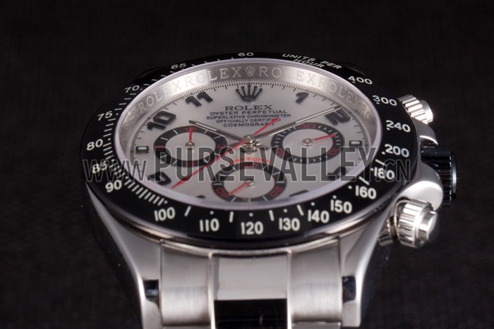 Rolex Daytona Stainless Steel Black Enameled Silver Dial