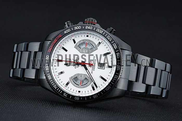 Tag Heuer Carrera Black Stainless Steel Case White Dial 98241