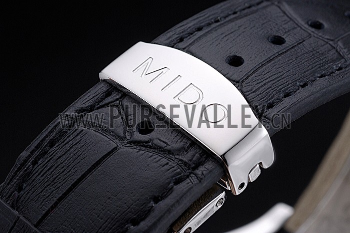 Mido Multifort Grey Dial Black Leather Strap 622179