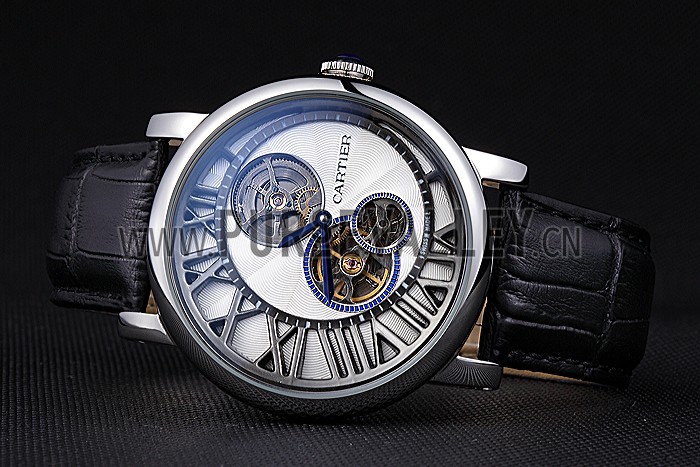 Cartier Rotonde Reversed Tourbillon White Dial 621947