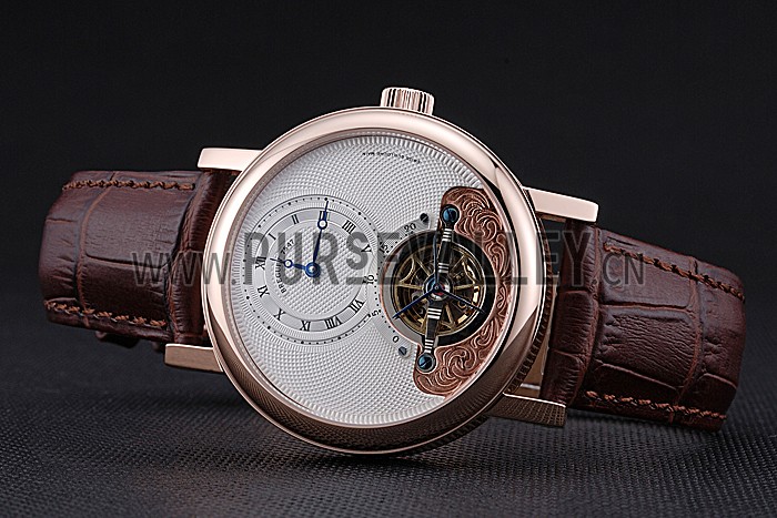 Breguet Classique Grande Complication Tourbillon Gold Case White Dial Brown Leather Strap 622209