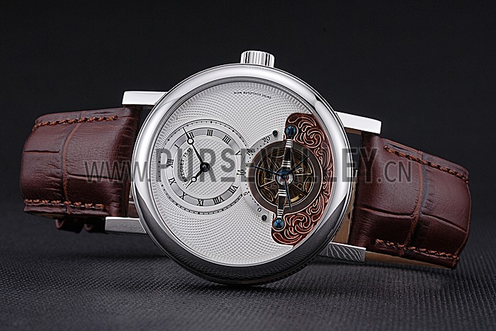 Breguet Classique Grande Complication Tourbillon Silver Case White Dial Brown Leather Strap 622210