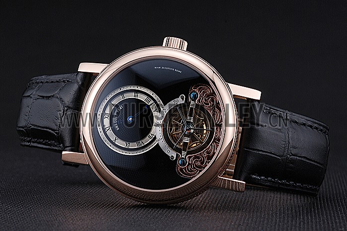 Breguet Classique Grande Complication Tourbillon Gold Case Black Dial Black Leather Strap 622211
