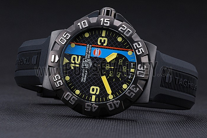 Tag Heuer Formula One Grande Date Black And Yellow Dial Rubber Bracelet 622280