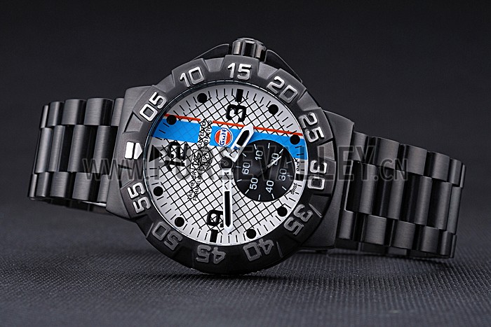 Tag Heuer Formula One Special Gulf Edition White And Blue Dial Ion Plated Steinless Steel Bracelet 622289