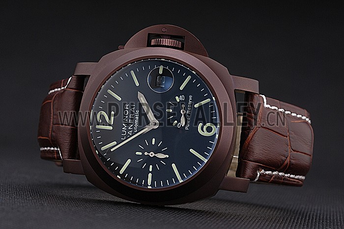 Panerai Luminor Brown Leather Strap Black Dial 80162