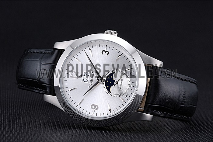 Jaeger LeCoultre Rendez-Vous Night And Day White Dial Black Leather Bracelet 622082