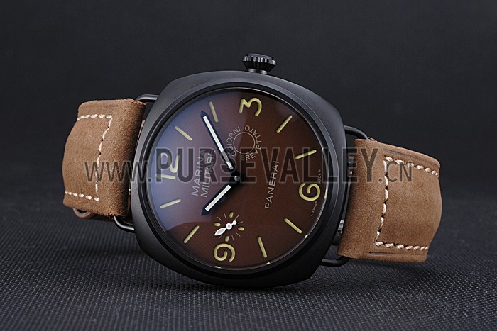 Panerai Luminor Marina Militare Ion Plated Stainless Steel Bezel Khaki Bracelet 622319