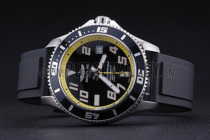 Breitling Superocean Black Yellow Dial Watch 622331