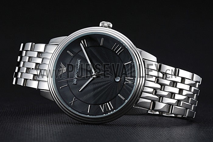 Emporio Armani Classic Black Dial Stainless Steel Bracelet 622334