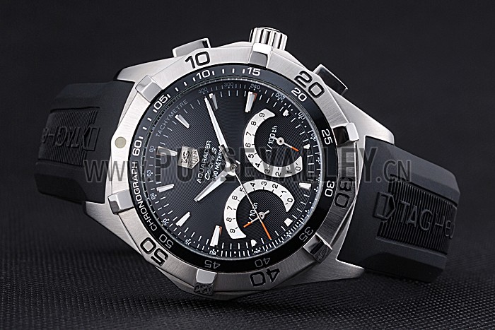 Tag Heuer Aquaracer Calibre S Black Dial Black Rubber Band 622406