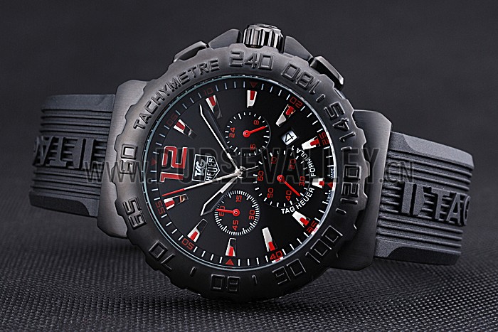 Tag Heuer Formula 1 Chronograph Black Dial Black Bezel Red Numerals 622408