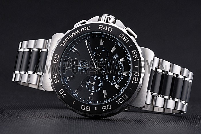 Tag Heuer Formula 1 Chronograph Black Dial Black Bezel Two Tone Stainless Steel Band 622412