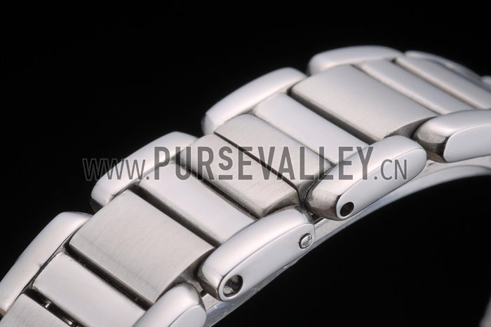 Cartier Tank Anglaise 23mm Silver Dial Stainless Steel Case And Bracelet