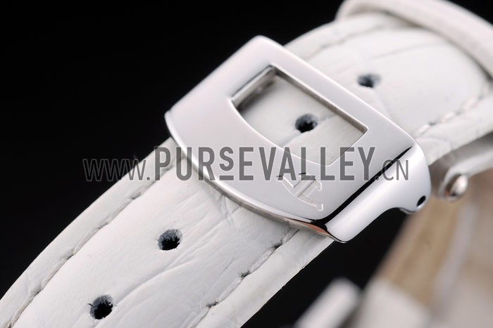Jaeger le Coultre Reverso Squadro Lady White Leather Strap Pearl Dial 41970