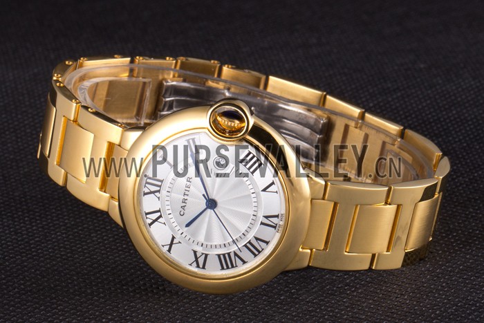 Cartier Ballon Bleu 42mm White Dial Gold Case And Bracelet