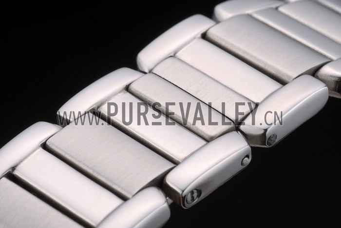 Cartier Tank Anglaise 30mm White Dial Stainless Steel Case And Bracelet