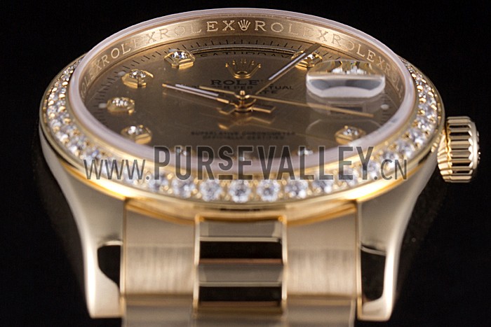 Rolex Day-Date 18k Yellow Gold Plated Stainless Steel Gold Dial