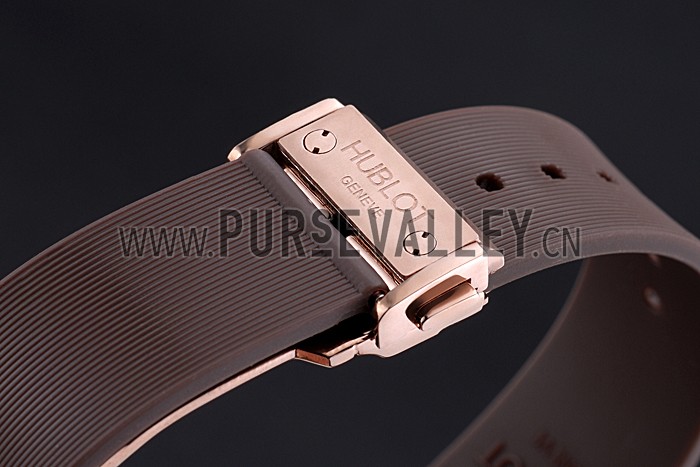 Hublot Big Bang King Rose Gold Bezel White Dial Brown Rubber Strap