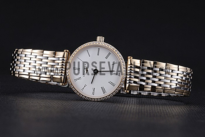 Longines La Grande Classique Two Tone Band White Dial Diamond Bezel Femme 622104