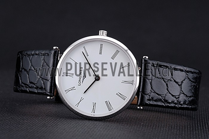 Longines La Grande Classique White Dial Black Leather Band Homme 622127
