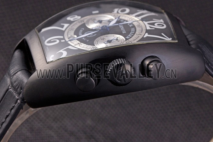 Franck Muller Casablanca White Dial Numbers Black Croco Strap 80302