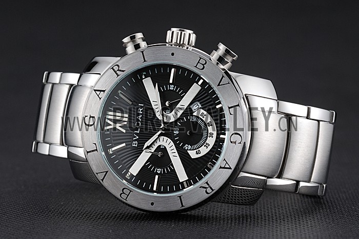 Bvlgari Diagono 46mm Black Dial Stainless Steel Case And Bracelet