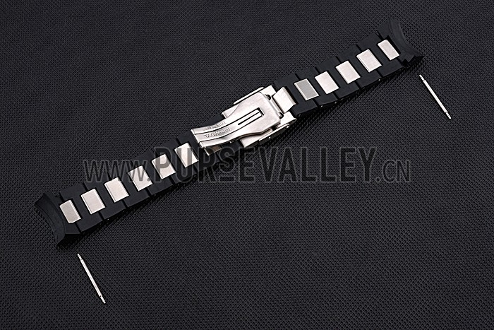 Tag Heuer Plated Stainless Steel and Black Rubber Bracelet 622501