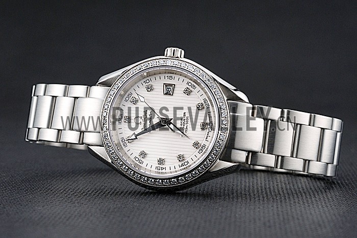 Omega Seamaster Aqua Terra White Dial Diamond Case Stainless Steel Bracelet 622448
