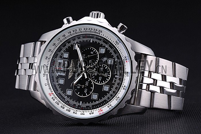 Breitling Professional Chronospace Black Dial Stainless Steel Bracelet 622505