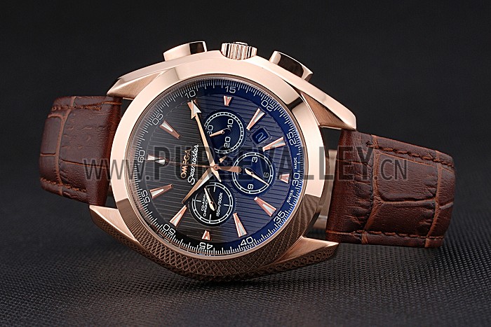 Omega Seamaster Aqua Terra Chronograph Teak-Black Dial Brown Leather Bracelet 622531