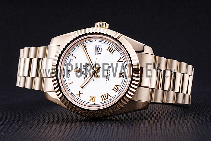Rolex Day-Date White Dial Gold Bracelet 622546