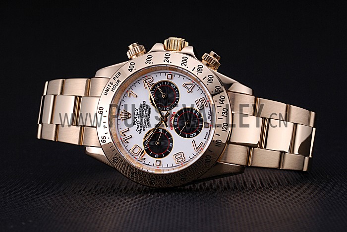 Rolex Cosmograph Daytona White with Black Subdials Gold Bracelet 622548