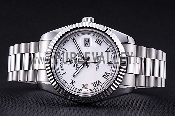 Rolex Day-Date White Dial Stainless Steel Bracelet 622547