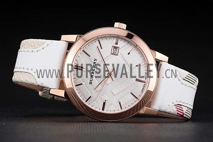 Burberry The City Classic Silver Dial White Bracelet 622563