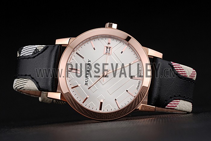 Burberry The City Classic Silver Dial Black Bracelet 622565