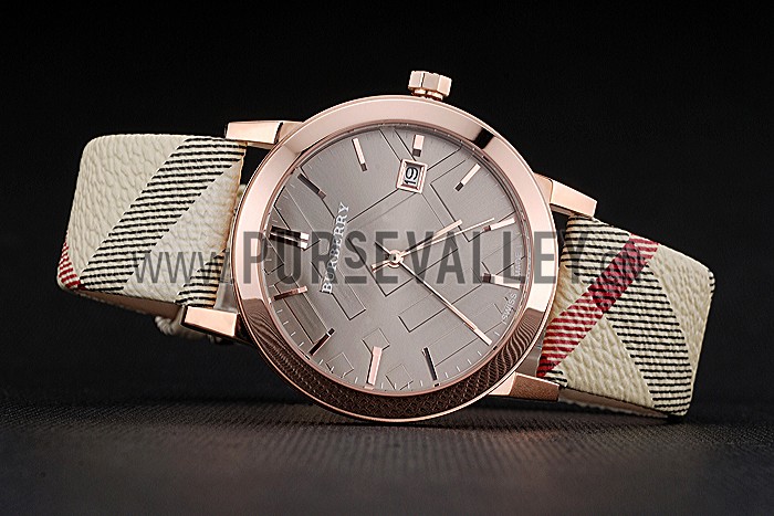 Burberry The City Classic Grey Dial Haymarket Bracelet 622566