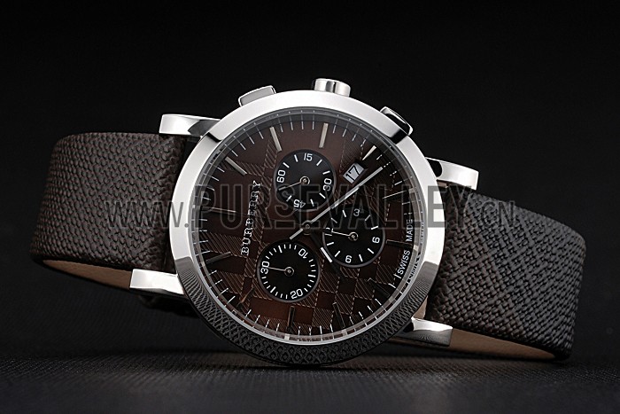 Burberry The City Classic Chronograph Brown Dial Smoked Trench Bracelet 622571