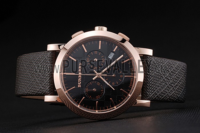 Burberry The City Classic Chronograph Black Dial Smoked Trench Bracelet 622573