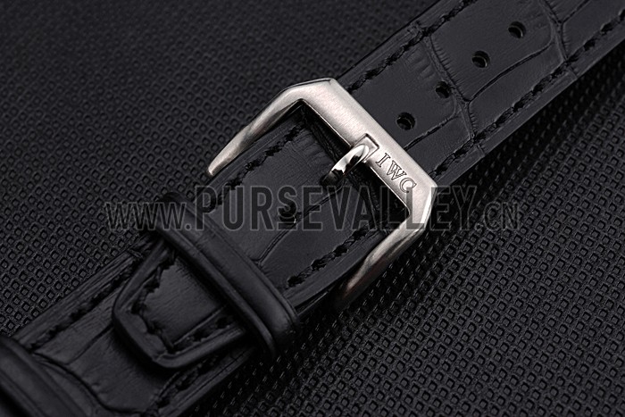 IWC Black Leather Bracelet 622606