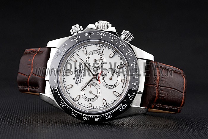 Rolex Cosmograph Daytona Stainless Steel Case White Dial Brown Leather Bracelet 622631