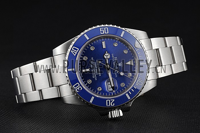 Rolex Submariner Stainless Steel Case Blue Dial Diamond Markers Stainless Steel Bracelet 622638