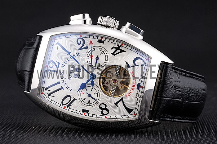 Franck Muller Casablanca Black Croco Leather Strap Tourbillon 80282