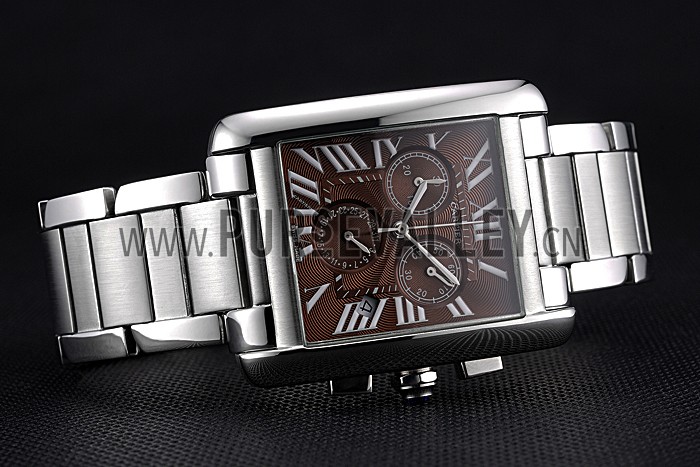 Cartier Tank MC Brown Dial Stainless Steel Case And Bracelet 622699