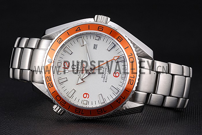 Omega Seamaster GMT White Dial Orange Bezel Stainless Steel Case 622718